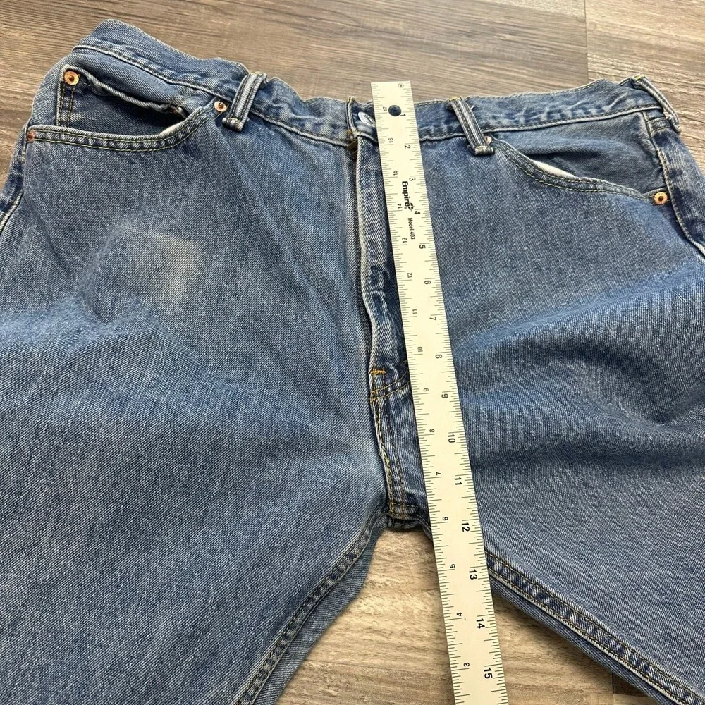 Levis‎ 505 Red Tab Mid Wash Blue Mens 36x32 Regular Fit Straight Leg Denim Jeans